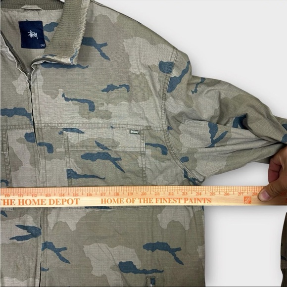 Vtg Stussy Full Zip Camo Jacket Men’s XL Green Long Sleeve Preppy Street Wear - Picture 10 of 12